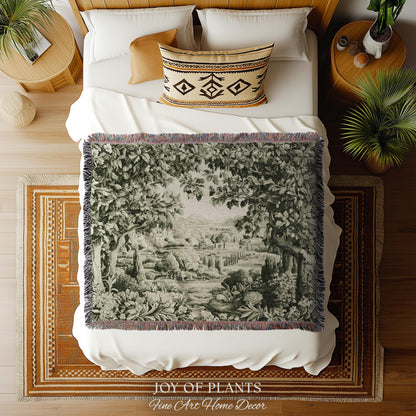 Orchard Countryside Verdure Wall Textile | Old Master Art French Scenic European Pastoral Museumcore Tapestry Antique Estate Jacquard Woven