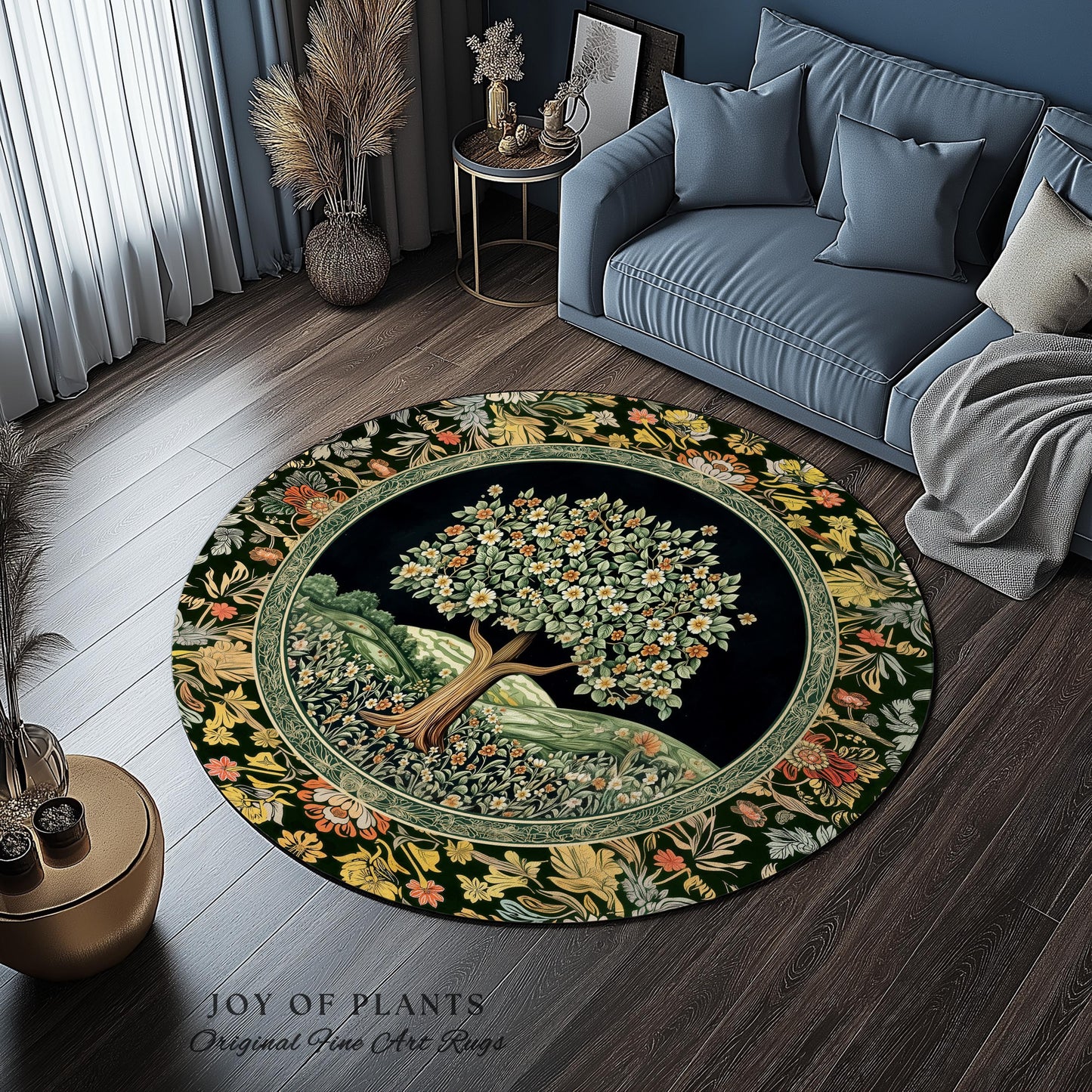 Rustic Fairytale Tree Accent Rug | Cozy Enchanted Nature Romantic Forest Ethereal Vintage Floral Woodland Storybook Dreamy Whimsical Magic