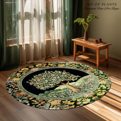 Rustic Fairytale Tree Accent Rug | Cozy Enchanted Nature Romantic Forest Ethereal Vintage Floral Woodland Storybook Dreamy Whimsical Magic
