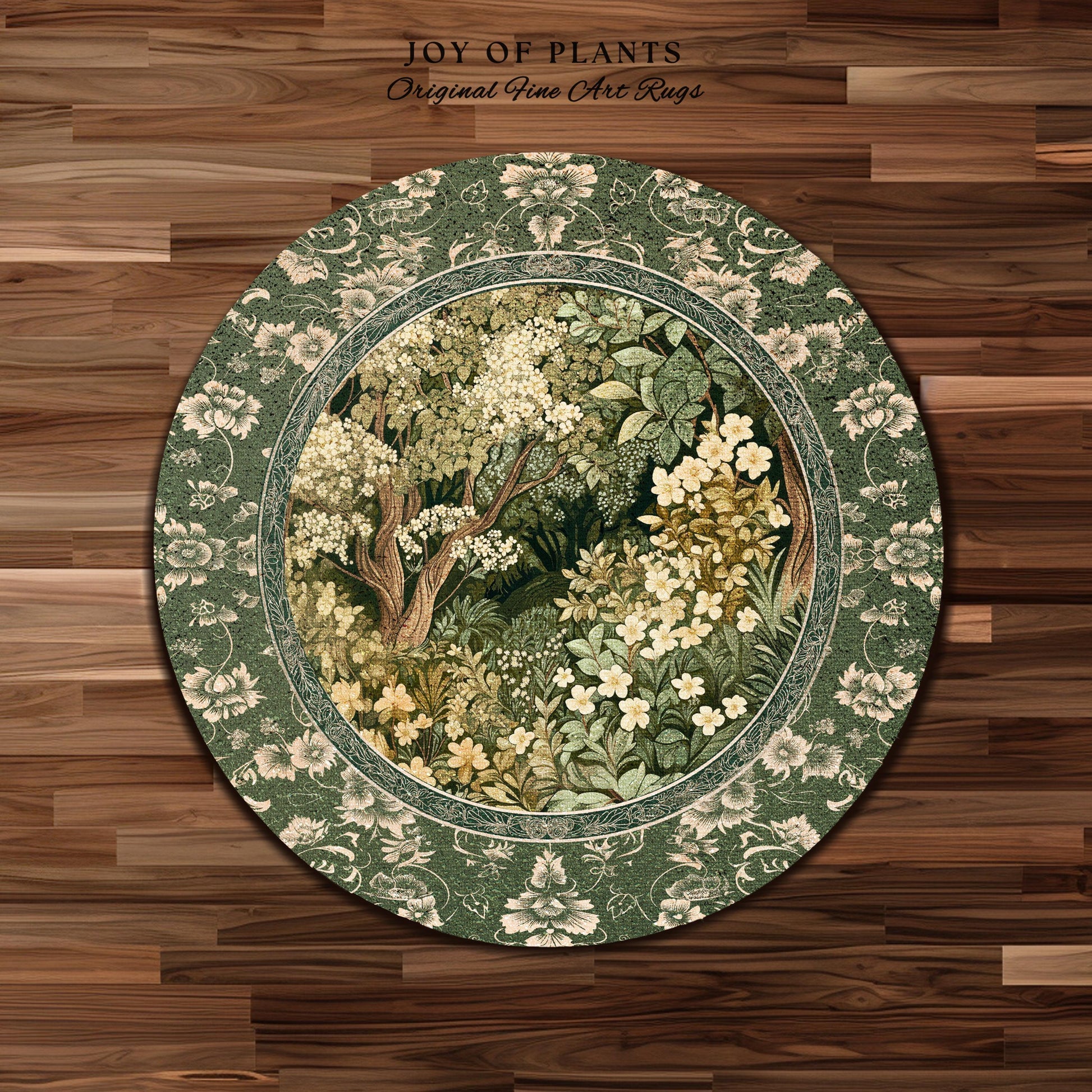 Soft Aesthetics Folklore Area Rug | Fairy Inspired Bedroom Cozy Cottagecore Room Decor Ethereal Nature Aesthetic Sage Green Indie Accent Rug