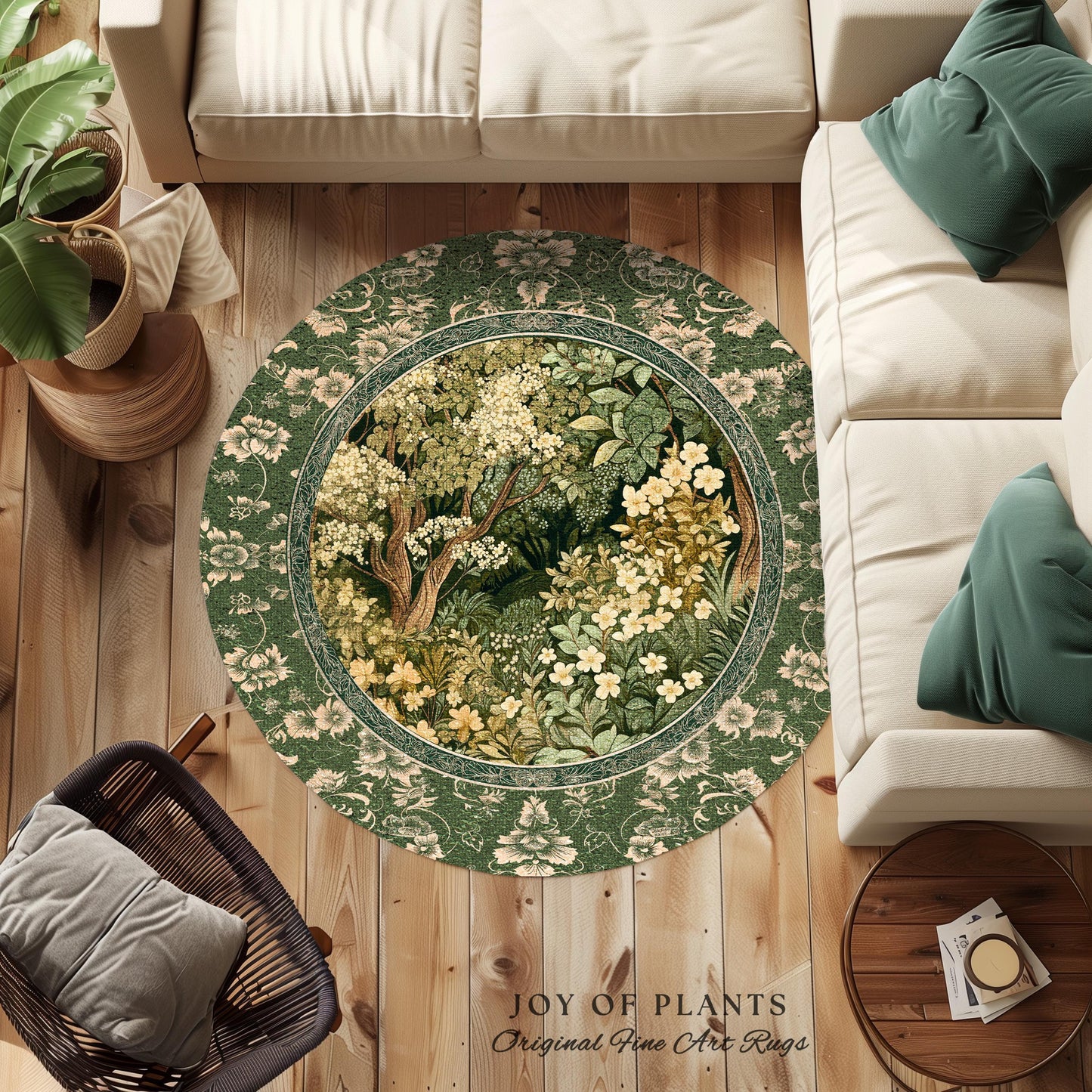 Soft Aesthetics Folklore Area Rug | Fairy Inspired Bedroom Cozy Cottagecore Room Decor Ethereal Nature Aesthetic Sage Green Indie Accent Rug