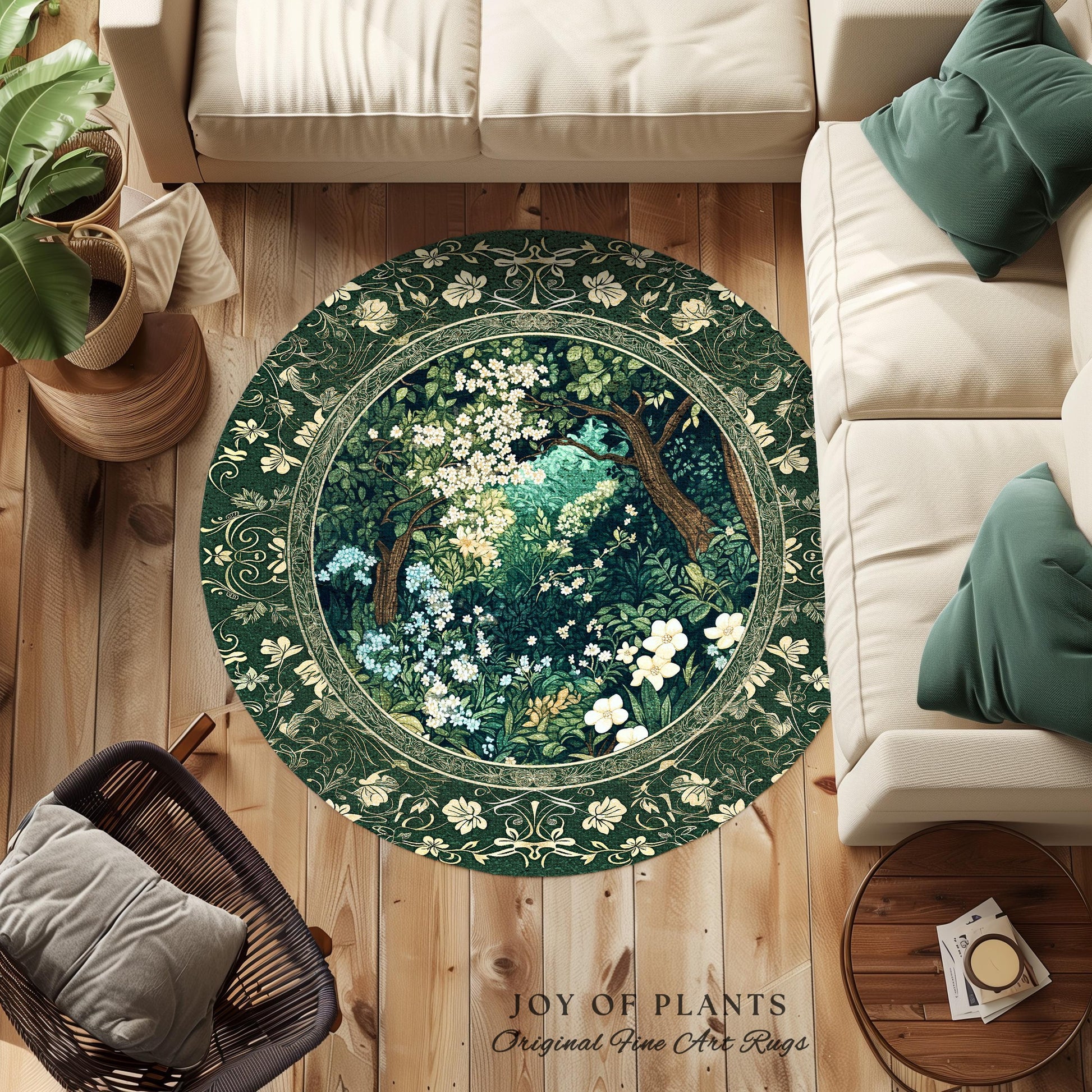 Botanical Aesthetic Forest Accent Rug | Dark Cottagecore Folklore Inspired Room Decor Ethereal Aesthetic Area Rug Fairycore Bedroom Mystical