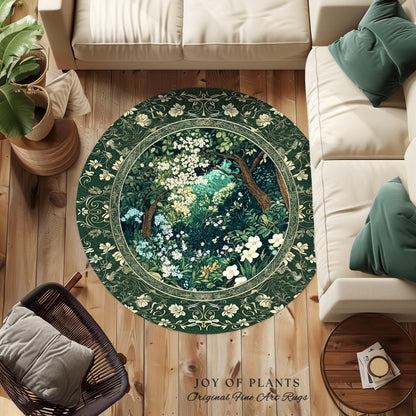 Botanical Aesthetic Forest Accent Rug | Dark Cottagecore Folklore Inspired Room Decor Ethereal Aesthetic Area Rug Fairycore Bedroom Mystical