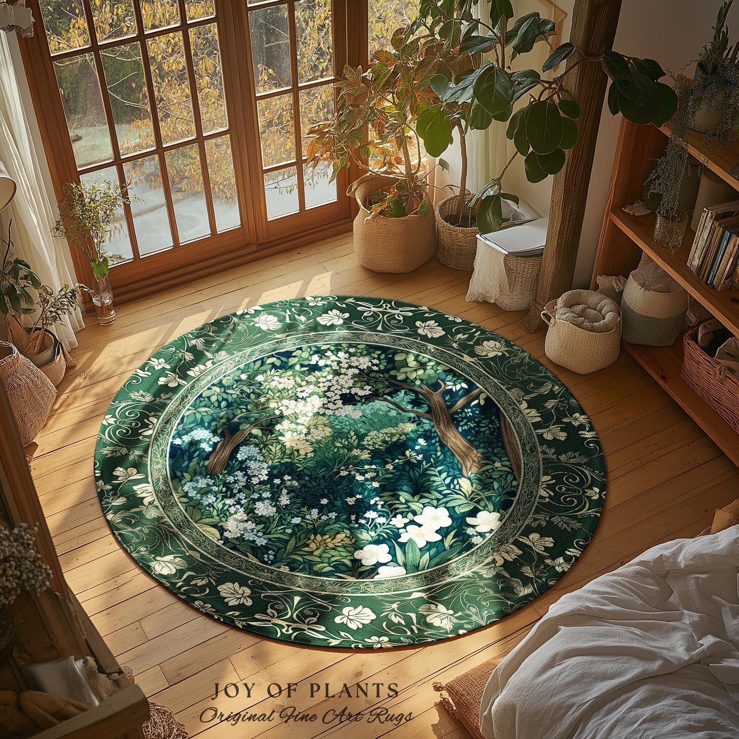 Botanical Aesthetic Forest Accent Rug | Dark Cottagecore Folklore Inspired Room Decor Ethereal Aesthetic Area Rug Fairycore Bedroom Mystical