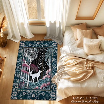 Storybook Folklore Boho Woven Wall Tapestry | Pastel Aesthetic Playful Nursery Wall Art Whimsical Botanical Nursery Scandinavian Folklore |