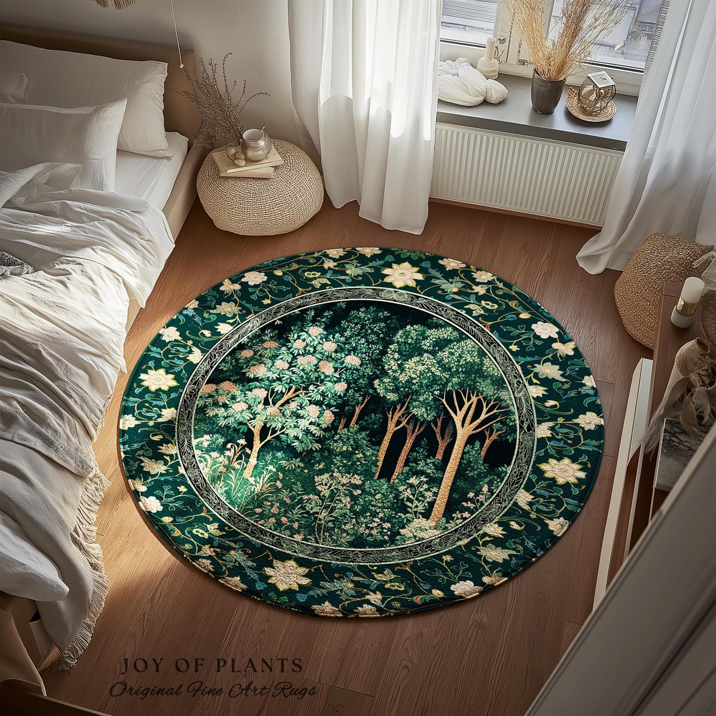 Dark Woodland Whimsical Forest Rug | Whimsigothic Folklore Inspired Room Decor Ethereal Aesthetic Area Rug Fairycore Bedroom Dark Academia |
