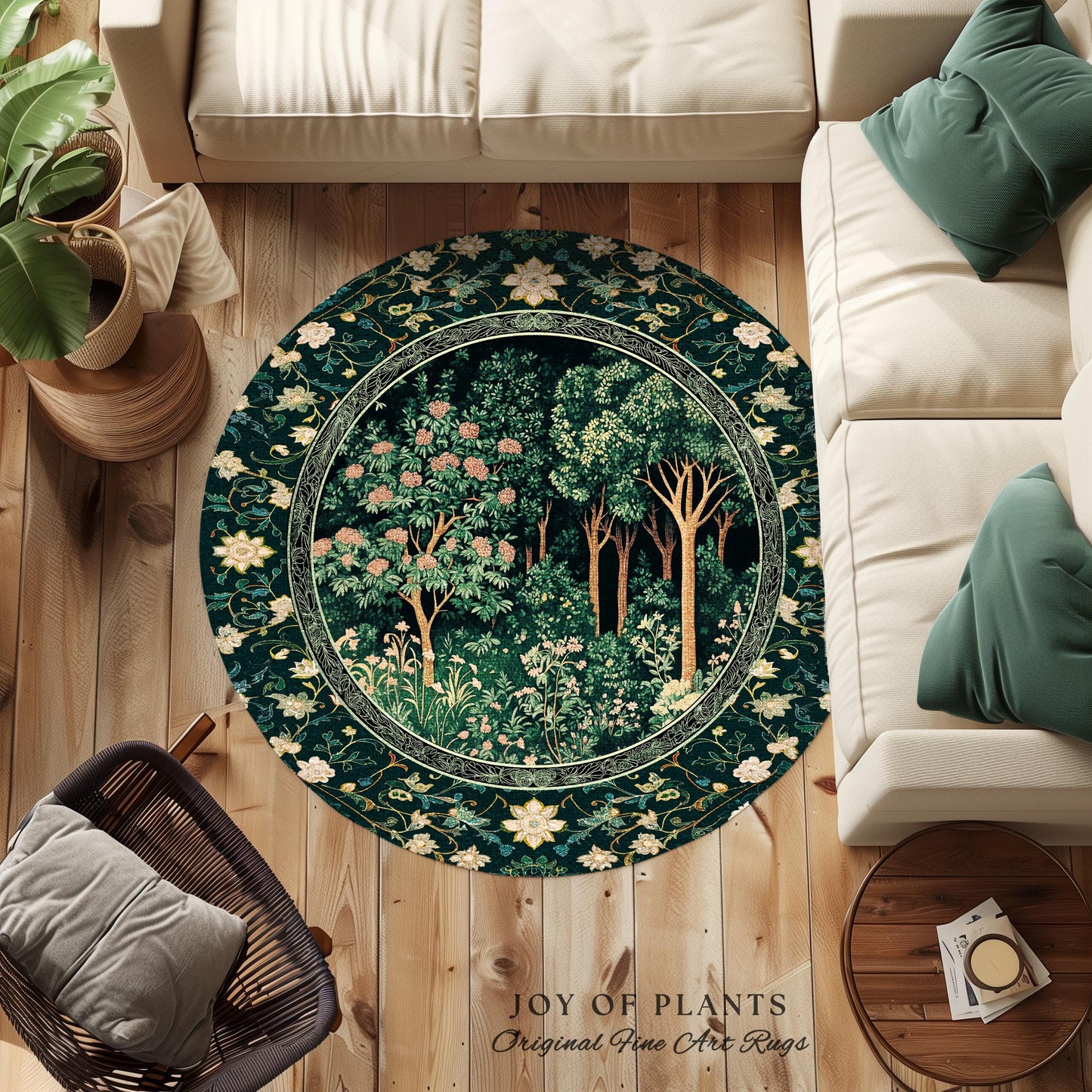 Dark Woodland Whimsical Forest Rug | Whimsigothic Folklore Inspired Room Decor Ethereal Aesthetic Area Rug Fairycore Bedroom Dark Academia |