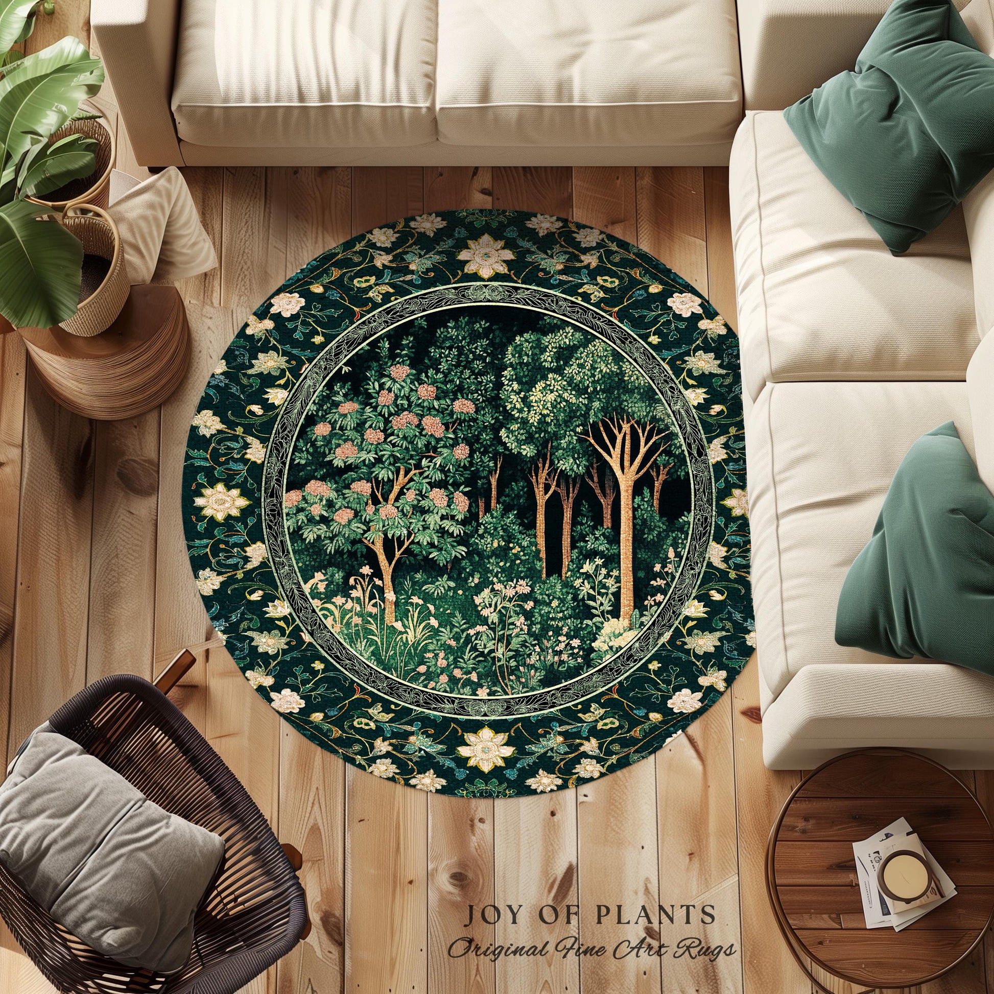 Dark Woodland Whimsical Forest Rug | Whimsigothic Folklore Inspired Room Decor Ethereal Aesthetic Area Rug Fairycore Bedroom Dark Academia |