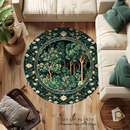 Dark Woodland Whimsical Forest Rug | Whimsigothic Folklore Inspired Room Decor Ethereal Aesthetic Area Rug Fairycore Bedroom Dark Academia |
