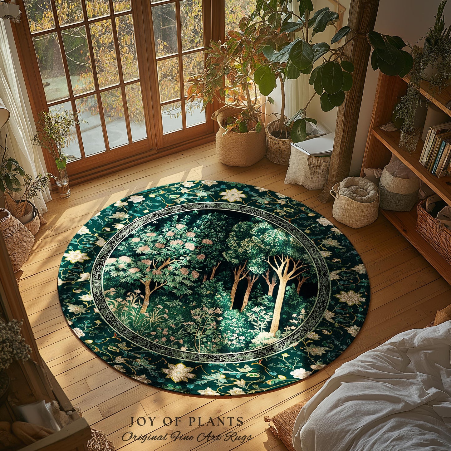 Dark Woodland Whimsical Forest Rug | Whimsigothic Folklore Inspired Room Decor Ethereal Aesthetic Area Rug Fairycore Bedroom Dark Academia |