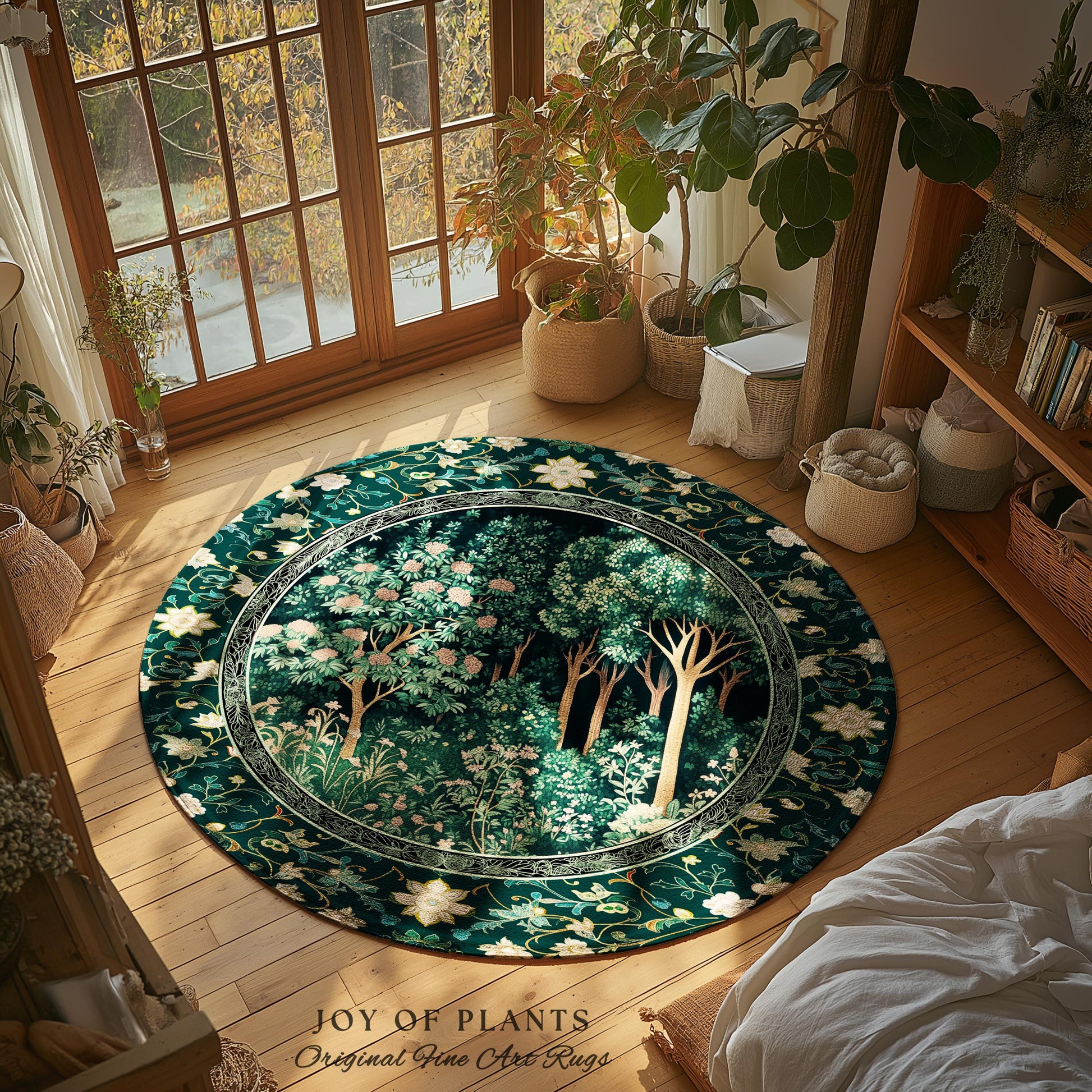 Dark Woodland Whimsical Forest Rug | Whimsigothic Folklore Inspired Room Decor Ethereal Aesthetic Area Rug Fairycore Bedroom Dark Academia |