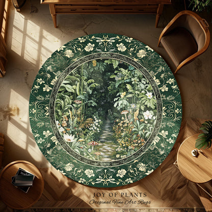 Soft Green Woodland Area Rug for Bedroom | Fairycore Woodland Nature Lover Book Nook Cozy Earthy Bedroom Decor Jungle Whimsical Aesthetic |