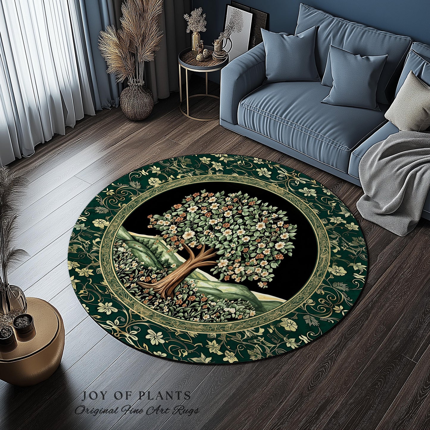Fairytale Garden Timeless Accent Rug | Storybook Botanical Medieval Rustic Legacy Folklore Romantic Cottage Inspired Cozy Earthy Aesthetic |