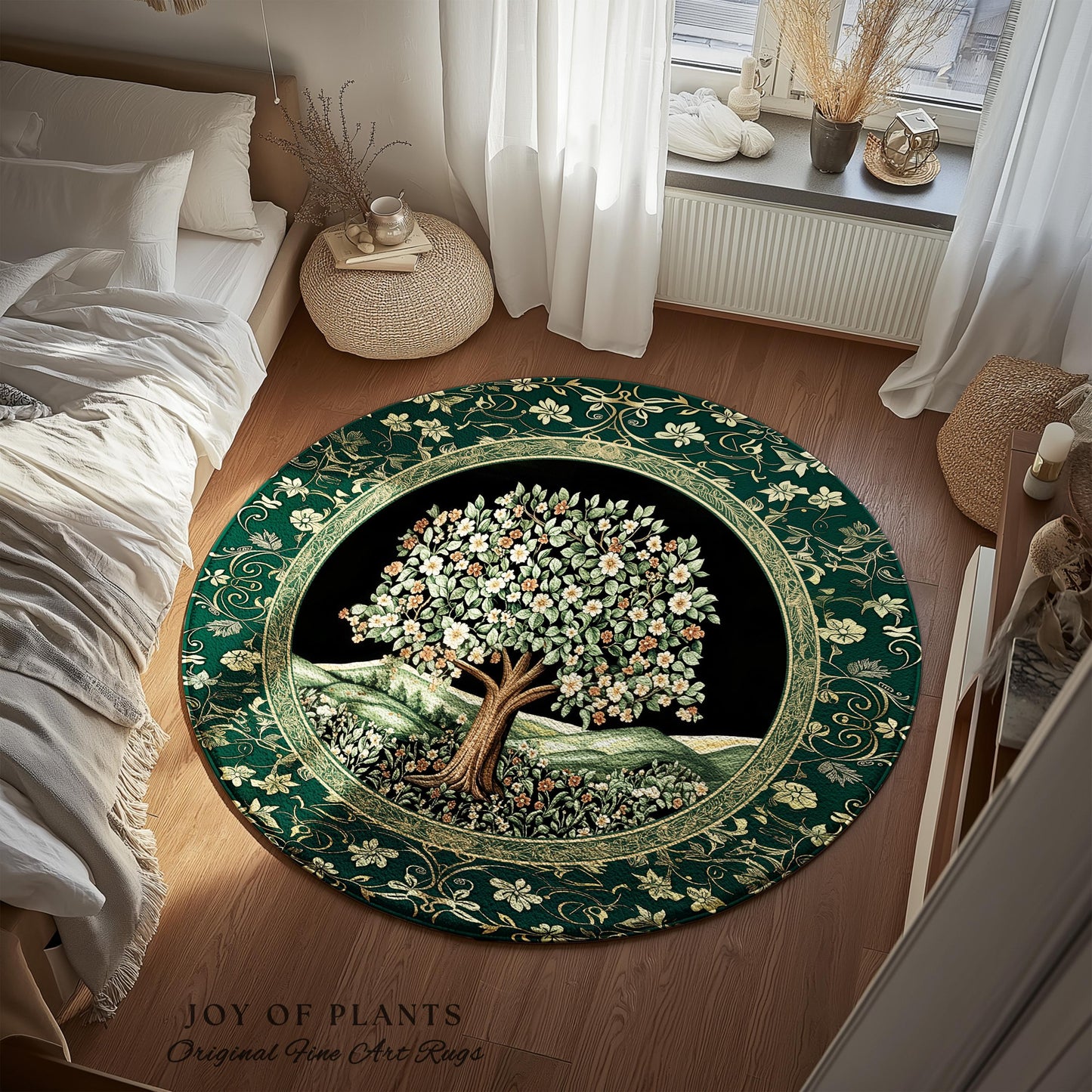 Fairytale Garden Timeless Accent Rug | Storybook Botanical Medieval Rustic Legacy Folklore Romantic Cottage Inspired Cozy Earthy Aesthetic |