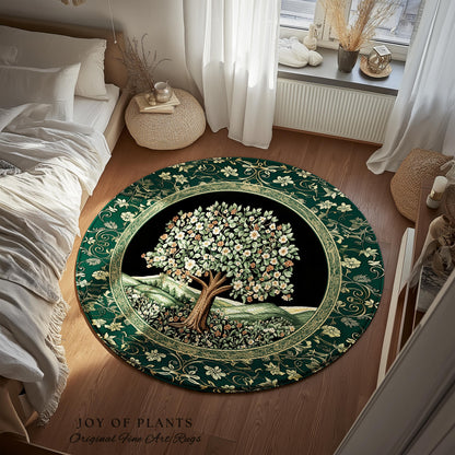 Fairytale Garden Timeless Accent Rug | Storybook Botanical Medieval Rustic Legacy Folklore Romantic Cottage Inspired Cozy Earthy Aesthetic |