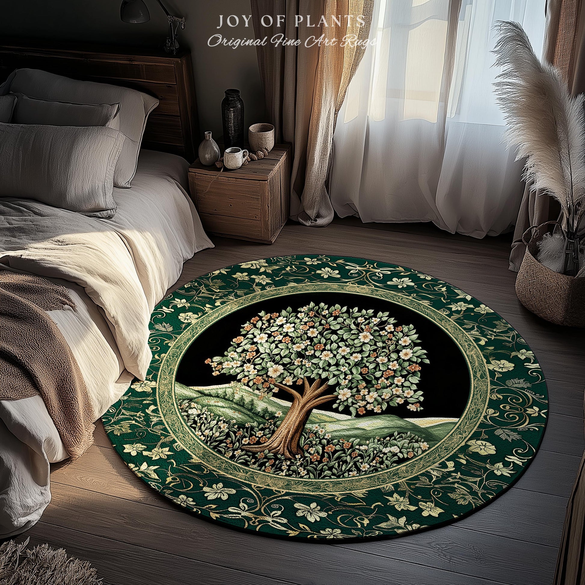 Fairytale Garden Timeless Accent Rug | Storybook Botanical Medieval Rustic Legacy Folklore Romantic Cottage Inspired Cozy Earthy Aesthetic |