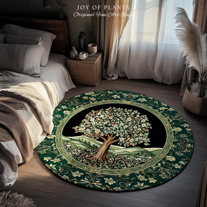Fairytale Garden Timeless Accent Rug | Storybook Botanical Medieval Rustic Legacy Folklore Romantic Cottage Inspired Cozy Earthy Aesthetic |