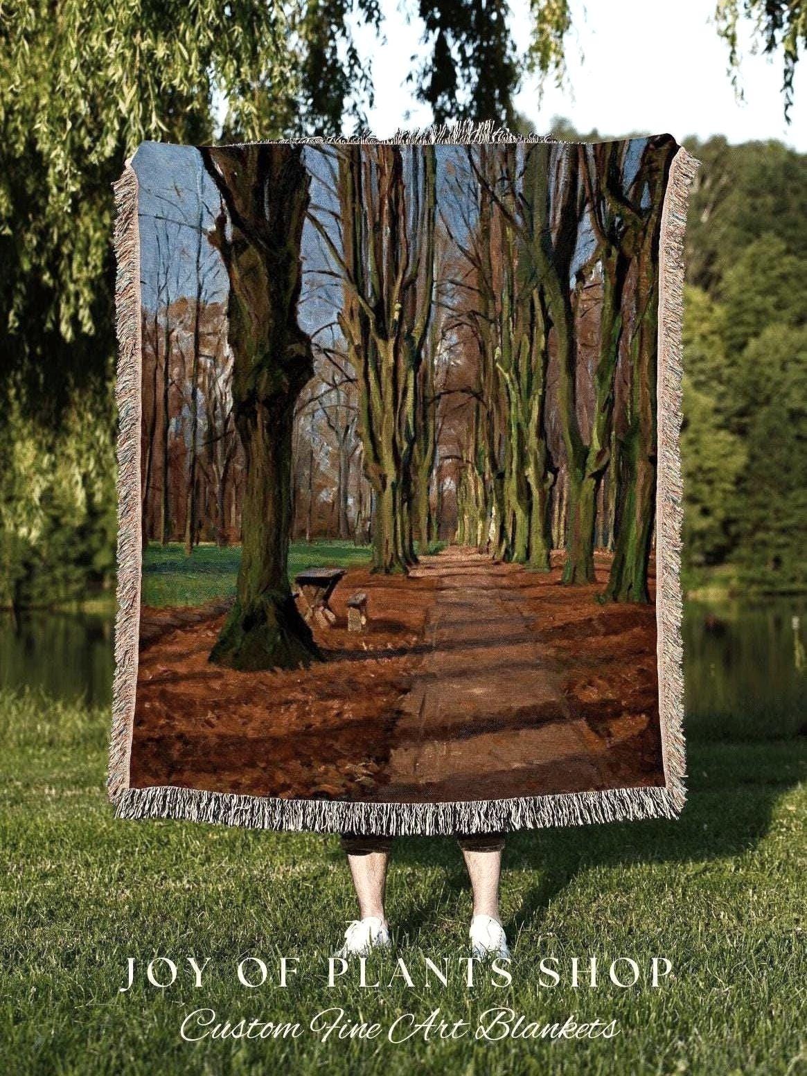 Dark Woodland Gothic Tapestry Blanket Fine Art Painting 'An Avenue in Søndermarken' | Danish Art Painting Fine Art Blanket Forest Tapestry |