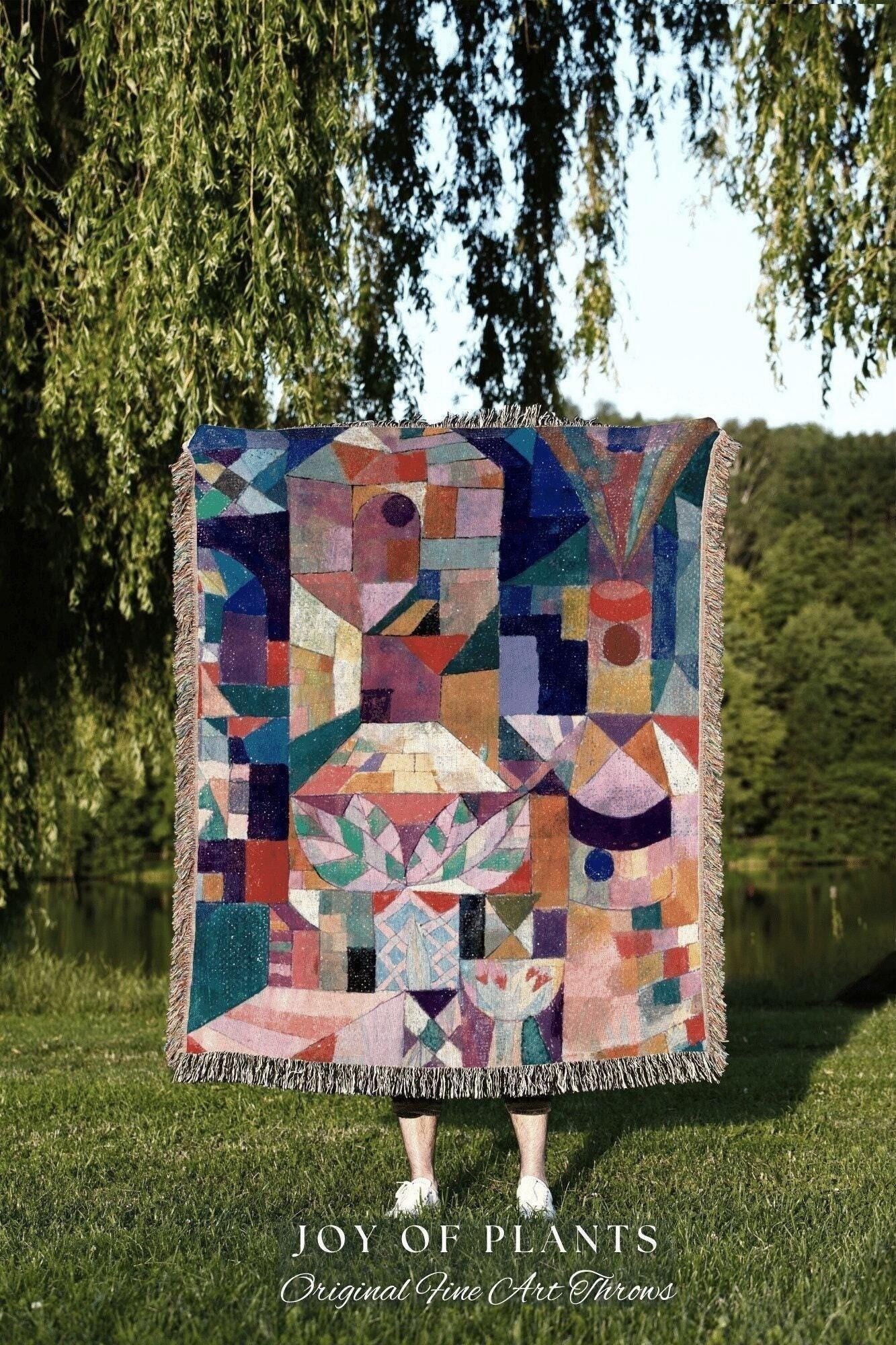 Colorful Blanket Abstract Wall Art | Modern Art Throw Blanket | Brutalist Decor Boho Woven Tapestry | Bauhaus Wall Art | Modern Art Gifts |