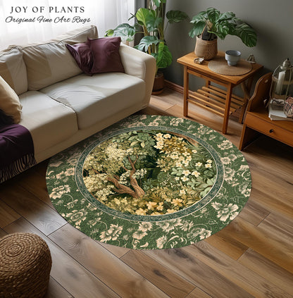 Soft Aesthetics Folklore Area Rug | Fairy Inspired Bedroom Cozy Cottagecore Room Decor Ethereal Nature Aesthetic Sage Green Indie Accent Rug