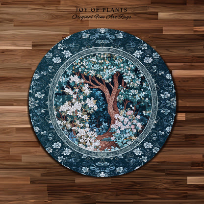 Bohemian Tree Rug Magical Aesthetic | Folklore Room Decor Ethereal Area Rug Nature Inspired Woodland Magic Wildflower Fairy Inspired Bedroom