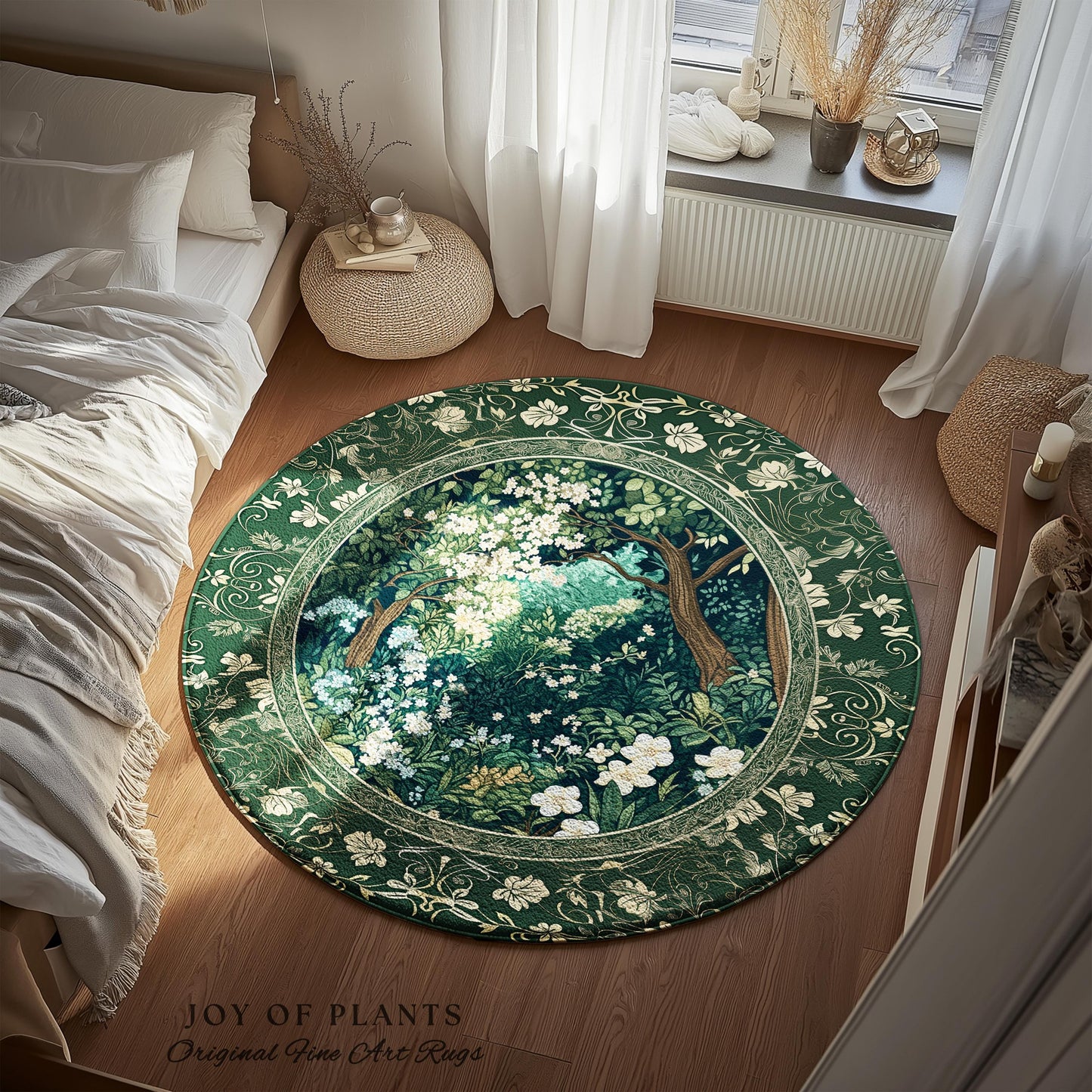 Botanical Aesthetic Forest Accent Rug | Dark Cottagecore Folklore Inspired Room Decor Ethereal Aesthetic Area Rug Fairycore Bedroom Mystical