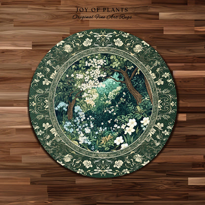 Botanical Aesthetic Forest Accent Rug | Dark Cottagecore Folklore Inspired Room Decor Ethereal Aesthetic Area Rug Fairycore Bedroom Mystical