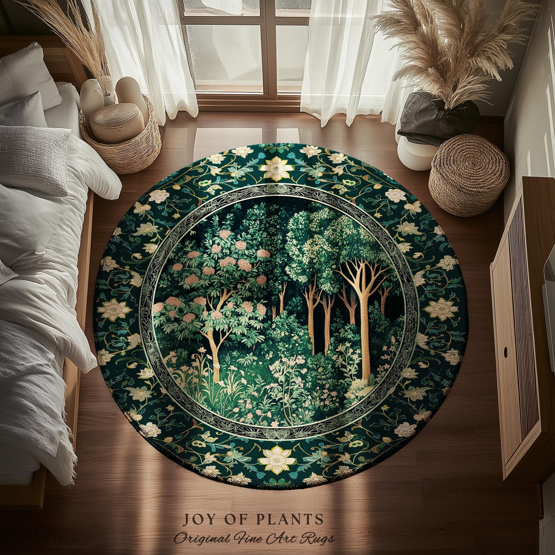 Dark Woodland Whimsical Forest Rug | Whimsigothic Folklore Inspired Room Decor Ethereal Aesthetic Area Rug Fairycore Bedroom Dark Academia |