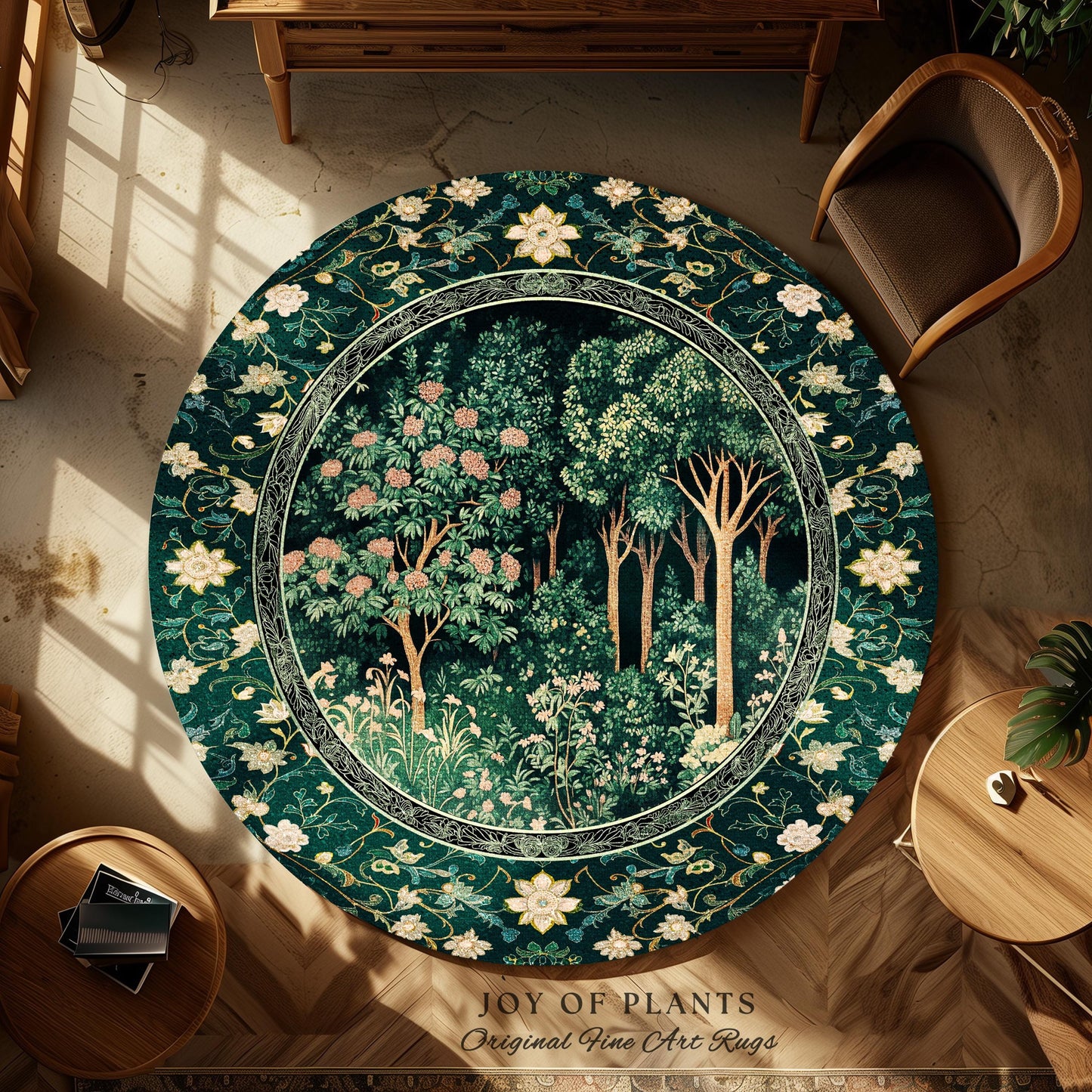 Dark Woodland Whimsical Forest Rug | Whimsigothic Folklore Inspired Room Decor Ethereal Aesthetic Area Rug Fairycore Bedroom Dark Academia |