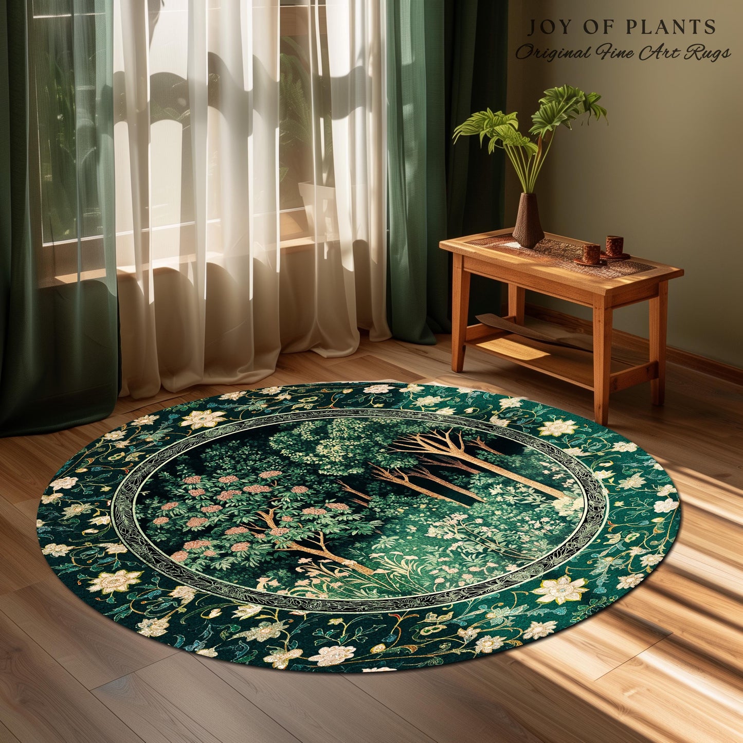 Dark Woodland Whimsical Forest Rug | Whimsigothic Folklore Inspired Room Decor Ethereal Aesthetic Area Rug Fairycore Bedroom Dark Academia |
