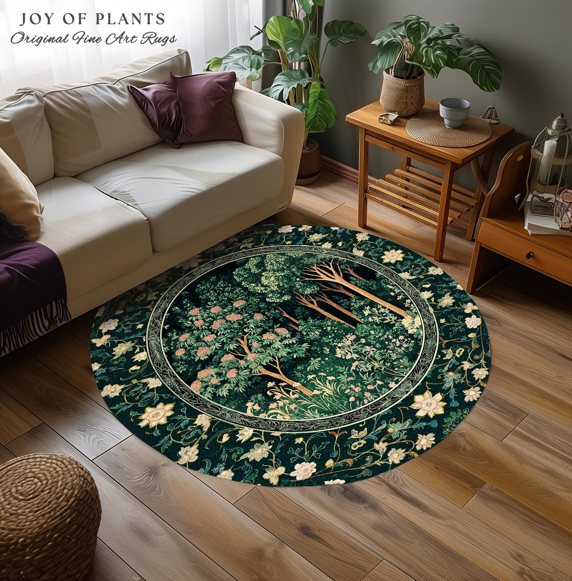 Dark Woodland Whimsical Forest Rug | Whimsigothic Folklore Inspired Room Decor Ethereal Aesthetic Area Rug Fairycore Bedroom Dark Academia |