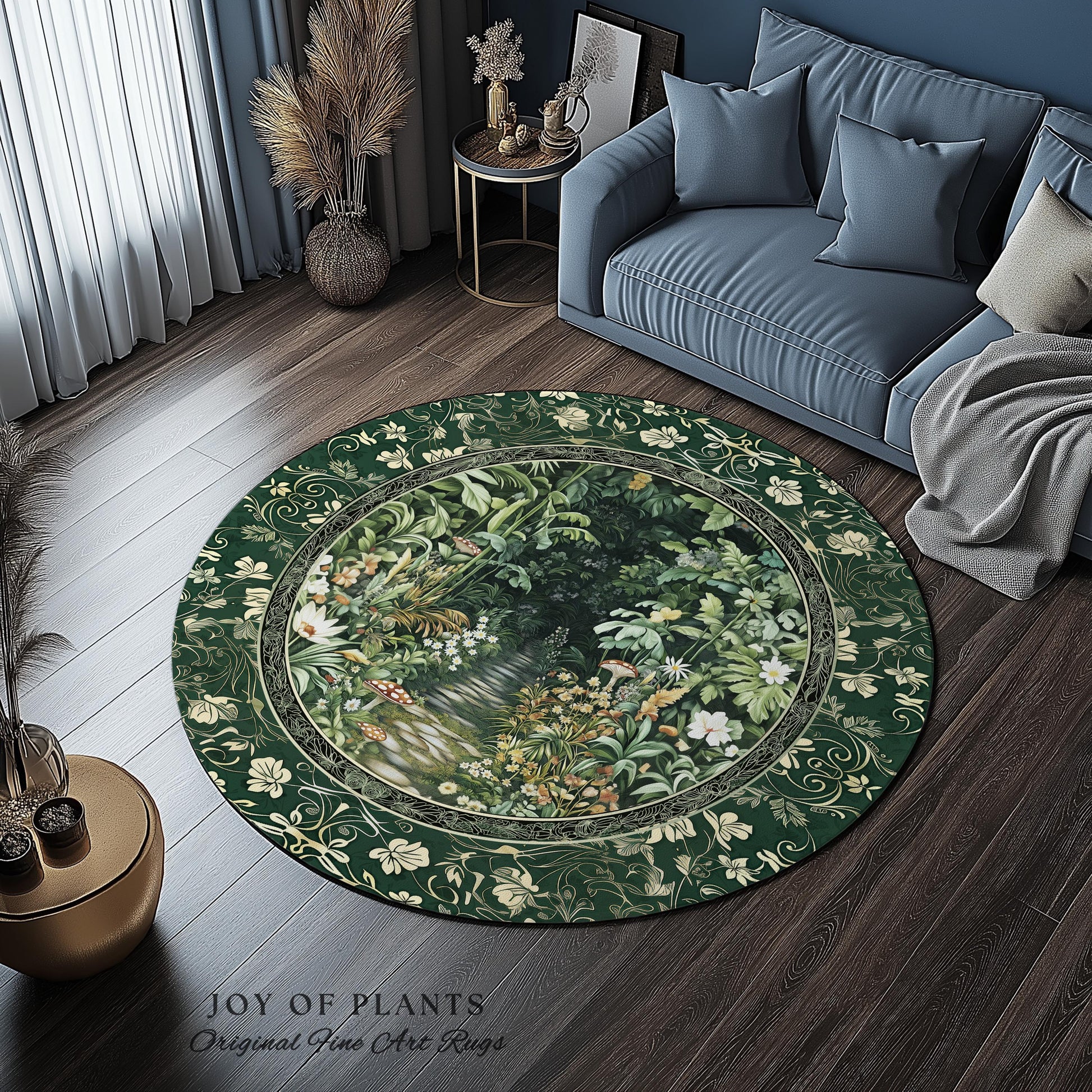 Soft Green Woodland Area Rug for Bedroom | Fairycore Woodland Nature Lover Book Nook Cozy Earthy Bedroom Decor Jungle Whimsical Aesthetic |