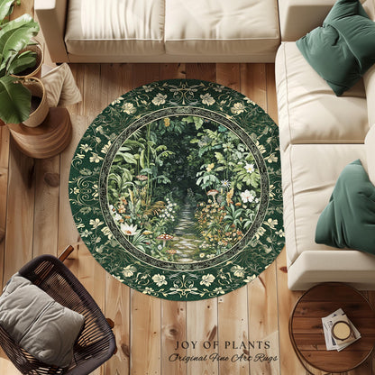 Soft Green Woodland Area Rug for Bedroom | Fairycore Woodland Nature Lover Book Nook Cozy Earthy Bedroom Decor Jungle Whimsical Aesthetic |