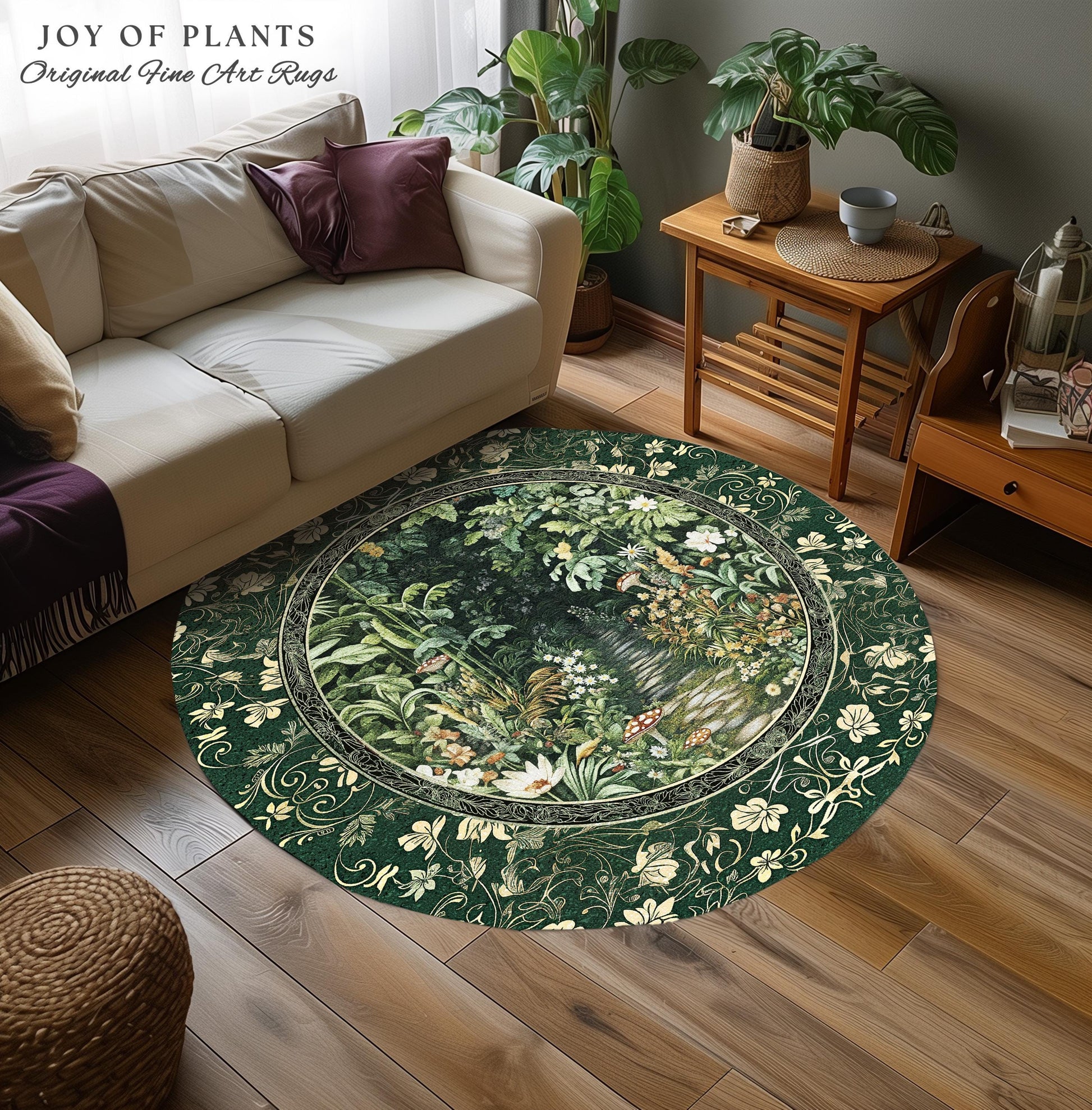 Soft Green Woodland Area Rug for Bedroom | Fairycore Woodland Nature Lover Book Nook Cozy Earthy Bedroom Decor Jungle Whimsical Aesthetic |