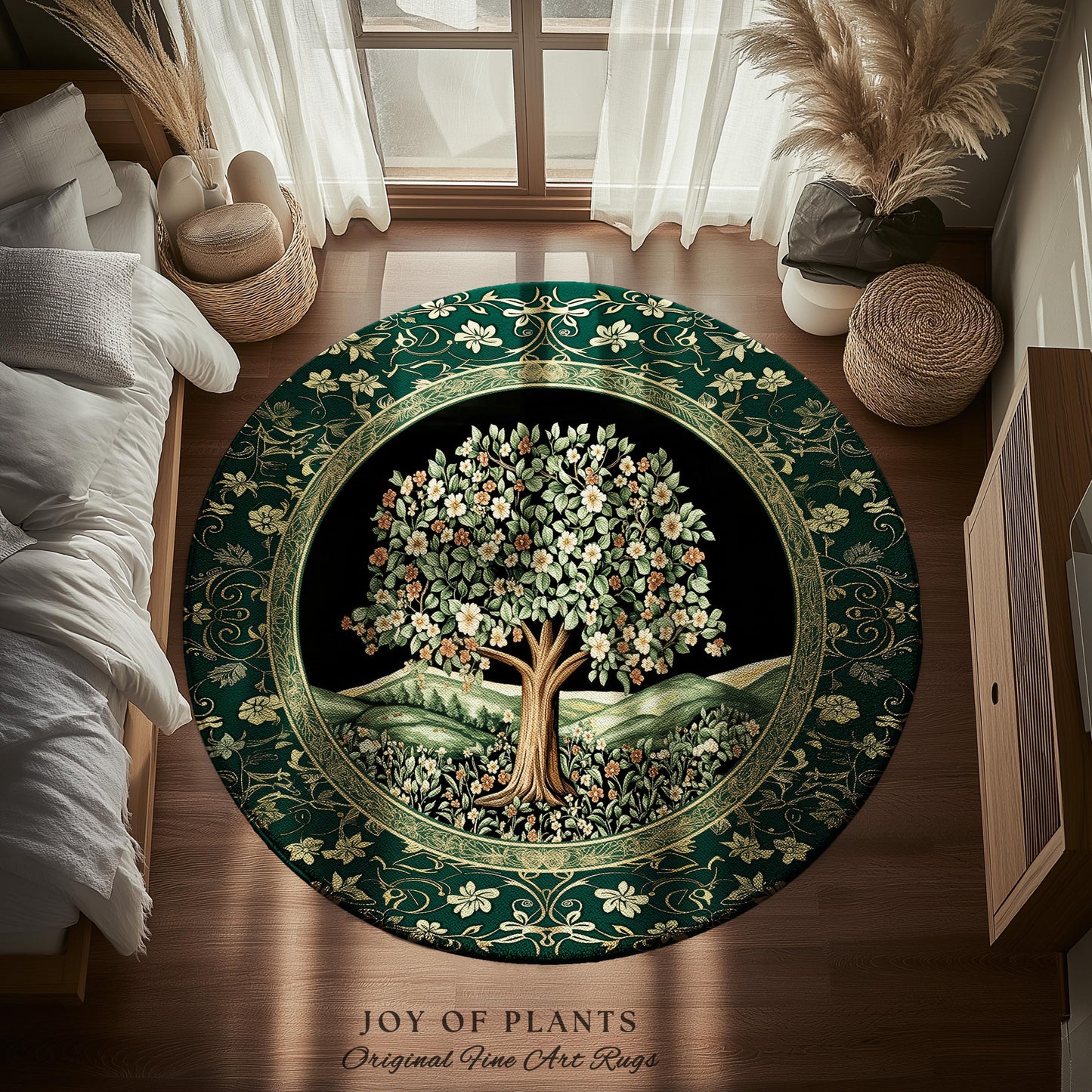 Fairytale Garden Timeless Accent Rug | Storybook Botanical Medieval Rustic Legacy Folklore Romantic Cottage Inspired Cozy Earthy Aesthetic |