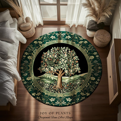 Fairytale Garden Timeless Accent Rug | Storybook Botanical Medieval Rustic Legacy Folklore Romantic Cottage Inspired Cozy Earthy Aesthetic |