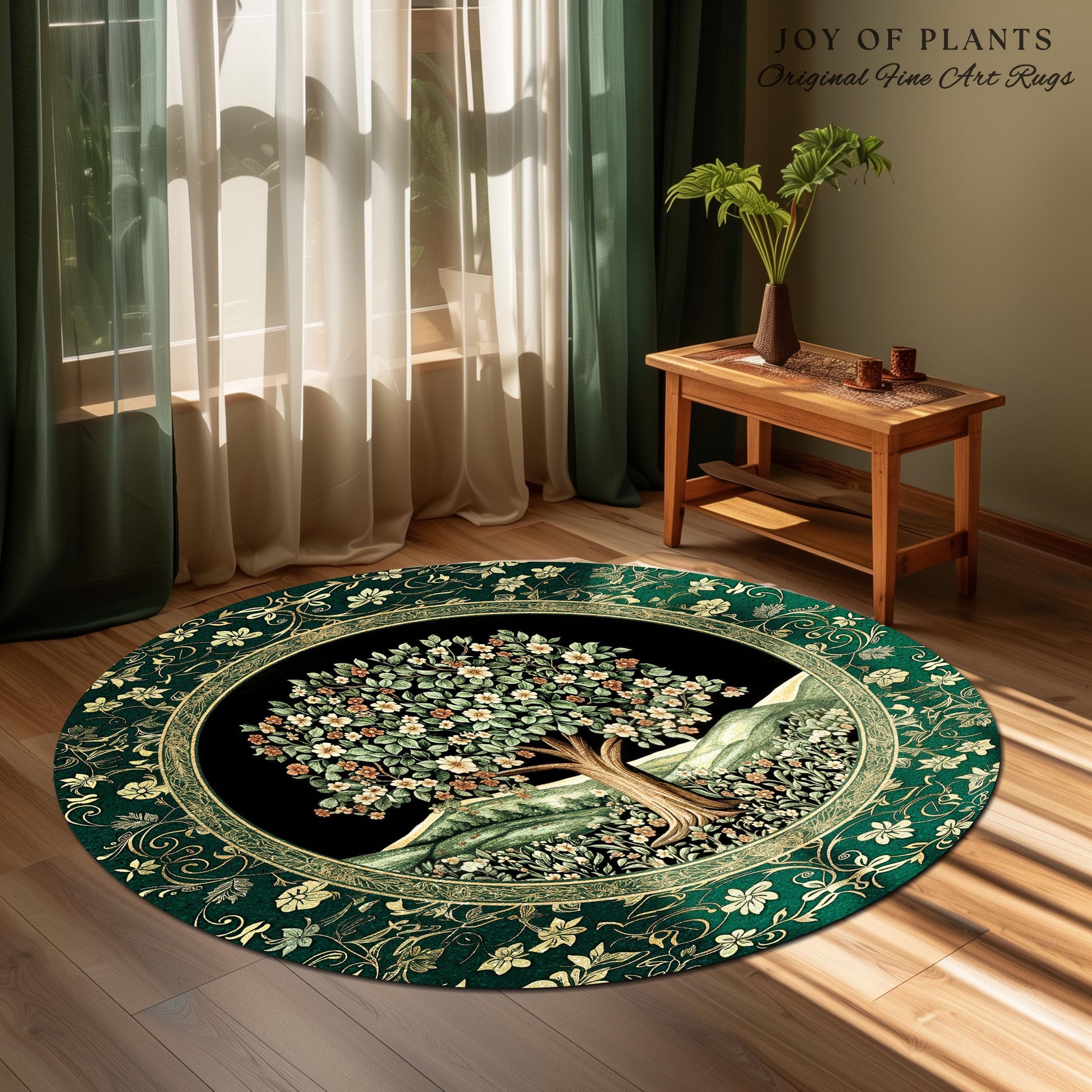 Fairytale Garden Timeless Accent Rug | Storybook Botanical Medieval Rustic Legacy Folklore Romantic Cottage Inspired Cozy Earthy Aesthetic |