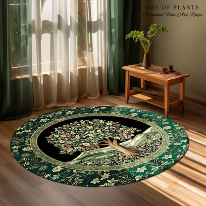 Fairytale Garden Timeless Accent Rug | Storybook Botanical Medieval Rustic Legacy Folklore Romantic Cottage Inspired Cozy Earthy Aesthetic |