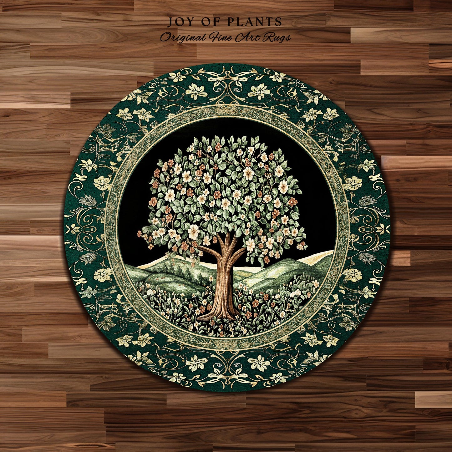 Fairytale Garden Timeless Accent Rug | Storybook Botanical Medieval Rustic Legacy Folklore Romantic Cottage Inspired Cozy Earthy Aesthetic |