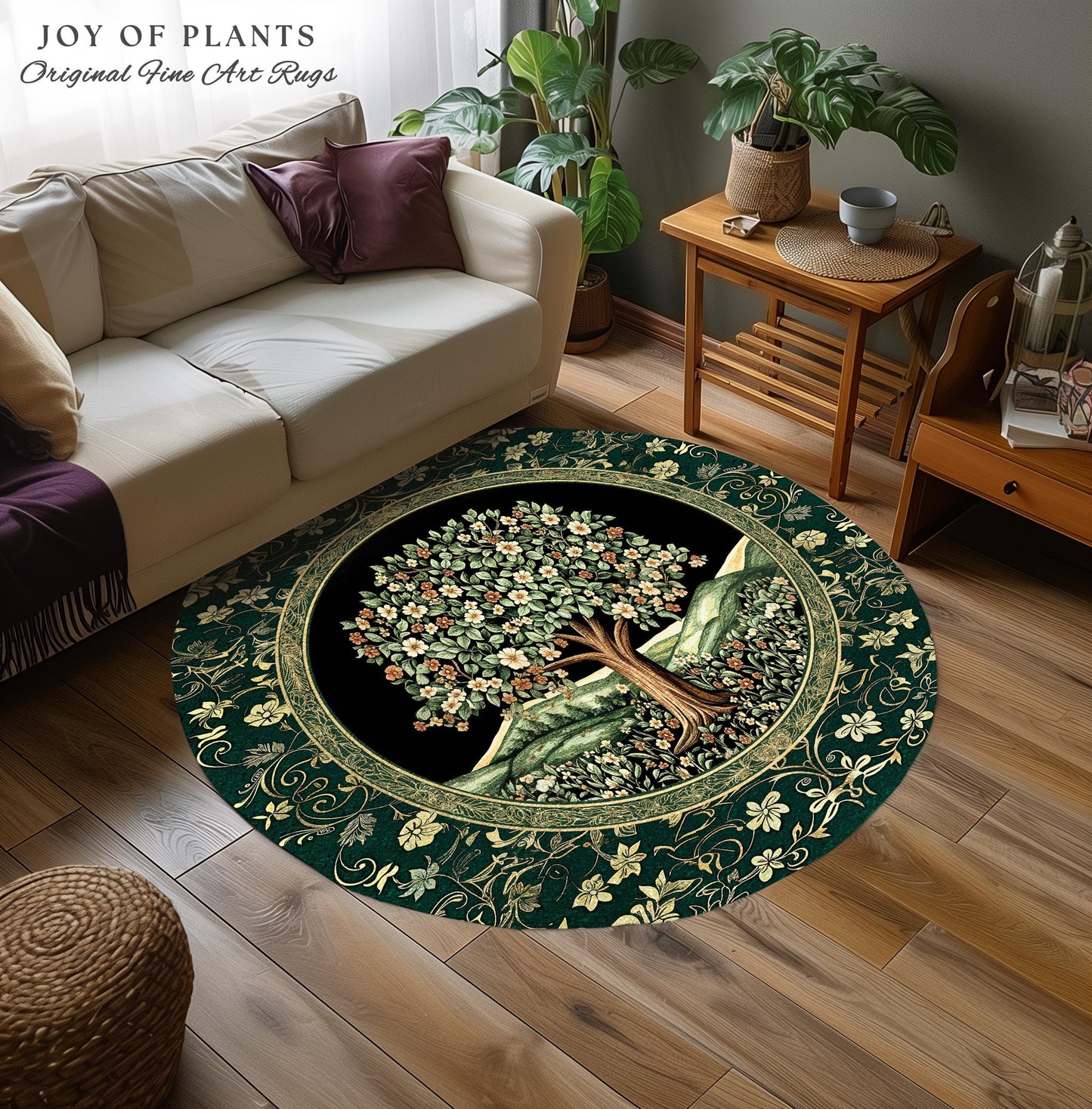Fairytale Garden Timeless Accent Rug | Storybook Botanical Medieval Rustic Legacy Folklore Romantic Cottage Inspired Cozy Earthy Aesthetic |