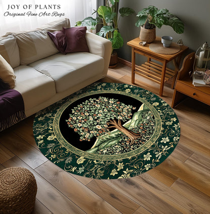Fairytale Garden Timeless Accent Rug | Storybook Botanical Medieval Rustic Legacy Folklore Romantic Cottage Inspired Cozy Earthy Aesthetic |