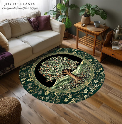 Fairytale Garden Timeless Accent Rug | Storybook Botanical Medieval Rustic Legacy Folklore Romantic Cottage Inspired Cozy Earthy Aesthetic |
