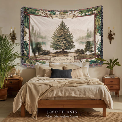Family Legacy Custom Winter Woodland Woven Wall Hanging Personalized Names Nostalgic Tapestry Throw Ancestral Tree Art Holiday Keepsake Gift