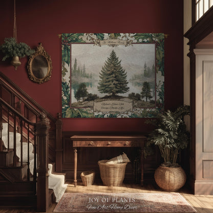 Family Legacy Custom Winter Woodland Woven Wall Hanging Personalized Names Nostalgic Tapestry Throw Ancestral Tree Art Holiday Keepsake Gift