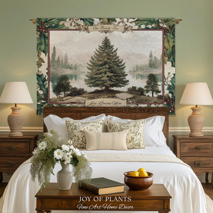 Family Legacy Custom Winter Woodland Woven Wall Hanging Personalized Names Nostalgic Tapestry Throw Ancestral Tree Art Holiday Keepsake Gift